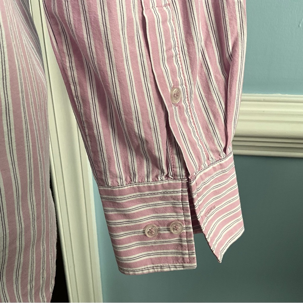 Zara Oversized Striped Button-Up Shirt Button Spring Shirt - Picture 8 of 12